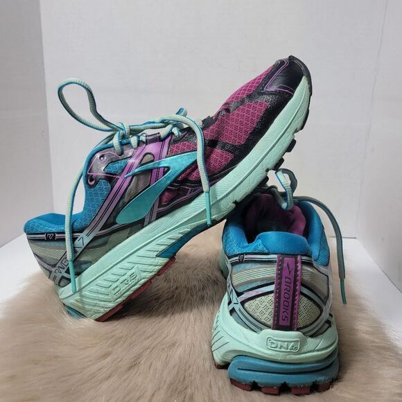 Brooks Ravenna 7 Purple/Teal Lace Up Running Athletic Sneakers Shoes Womens 8.5 - Picture 5 of 9